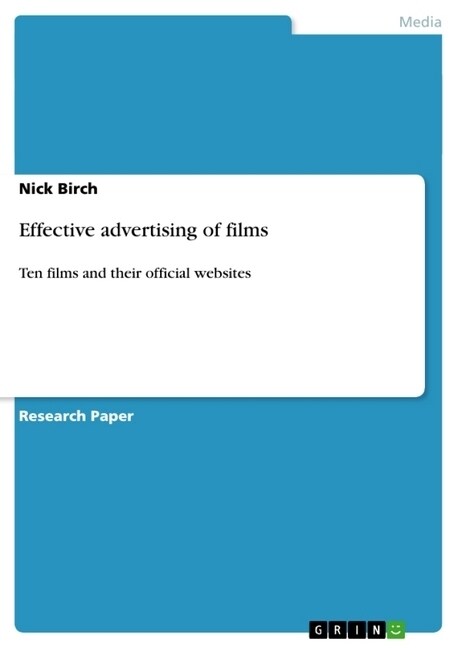 Effective advertising of films: Ten films and their official websites (Paperback)