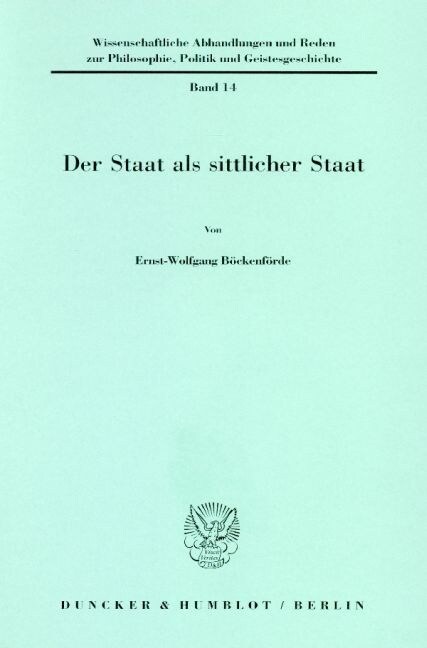 Der Staat ALS Sittlicher Staat (Paperback)