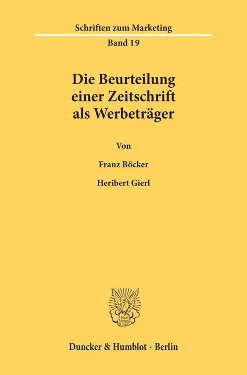 Die Beurteilung einer Zeitschrift als Werbetrager (Paperback)