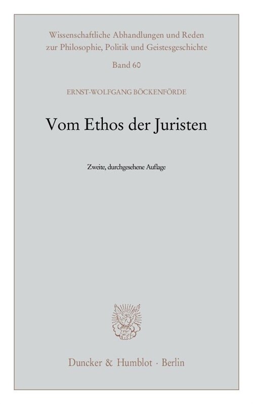 Vom Ethos der Juristen (Paperback)