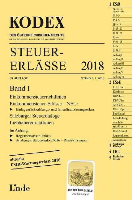 KODEX Steuer-Erlasse 2018 (f. Osterreich). Bd.1 (Paperback)