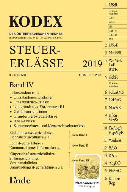 KODEX Steuer-Erlasse 2019, Band IV (Paperback)