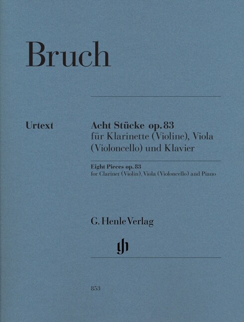 Acht Stucke op.83, fur Klarinette (Violine), Viola (Violoncello) und Klavier, Klavierpartitur u. Einzelstimmen (Sheet Music)