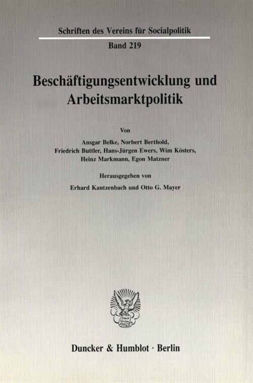 Beschaftigungsentwicklung Und Arbeitsmarktpolitik (Paperback)