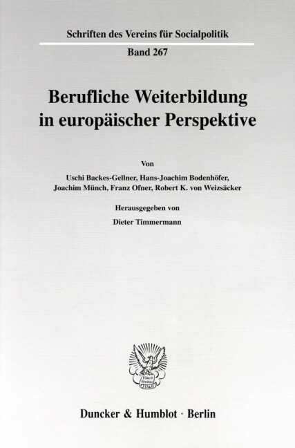 Berufliche Weiterbildung in Europaischer Perspektive (Paperback)