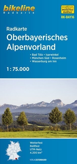 Bikeline Radkarte Oberbayerisches Alpenvorland (Sheet Map)