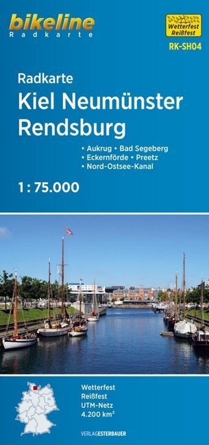 Bikeline Radkarte Kiel, Neumunster, Rendsburg (Sheet Map)