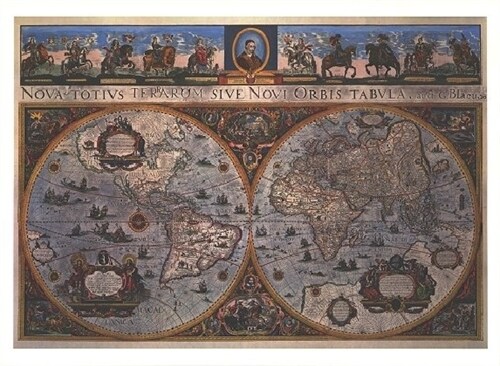 Blaeus World Map von 1665 (Digitaldruck), Planokarte (Sheet Map)
