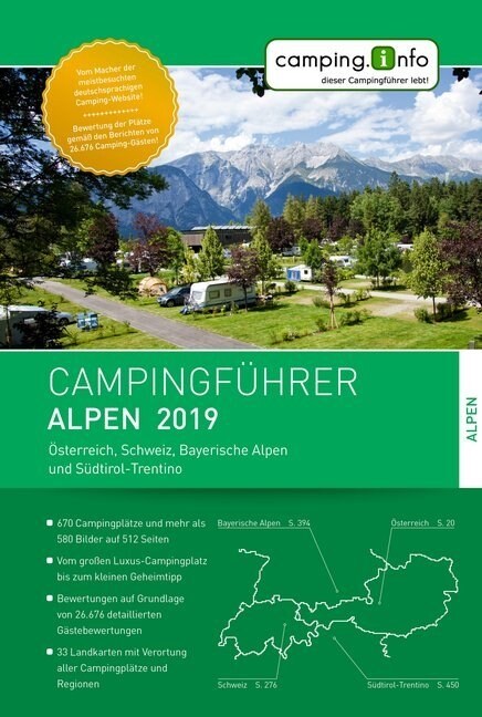 Campingfuhrer Alpen 2019 (Paperback)