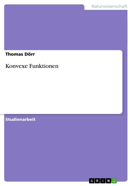 Konvexe Funktionen (Paperback)