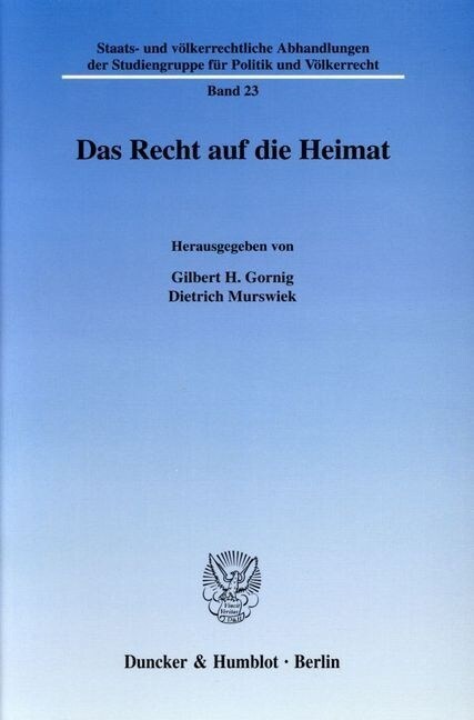 Das Recht Auf Die Heimat (Paperback)