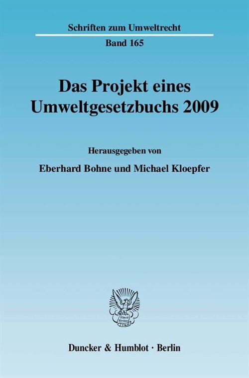 Das Projekt Eines Umweltgesetzbuchs 2009 (Paperback)