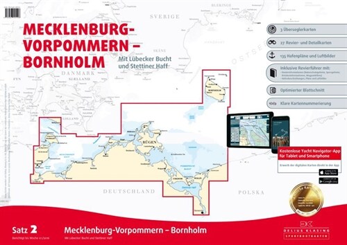 Delius Klasing-Sportbootkarten: Mecklenburg-Vorpommern - Bornholm (Ausgabe 2016) (Sheet Map)