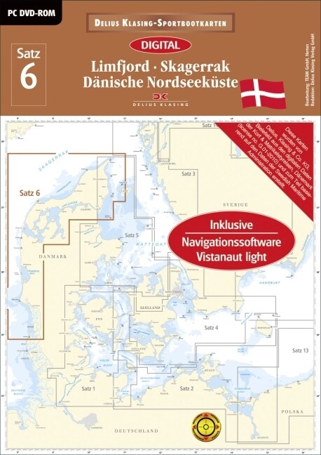 Delius Klasing-Sportbootkarten Limfjord - Skagerrak - Danische Nordseekuste, DVD-ROM (Ausgabe 2016) (DVD-ROM)