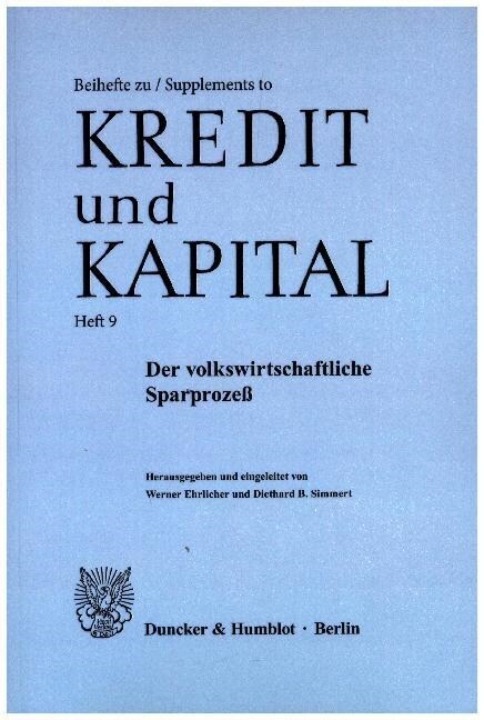 Der Volkswirtschaftliche Sparprozess (Paperback)