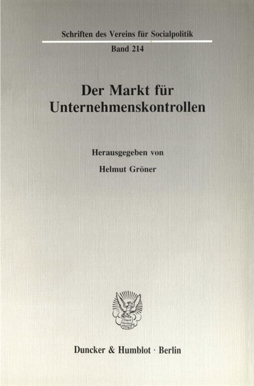 Der Markt Fur Unternehmenskontrollen (Paperback)