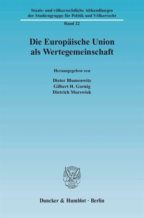 Die Europaische Union als Wertegemeinschaft (Paperback)