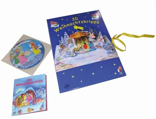 Die Weihnachtsgeschichte, m. 3D Weihnachtskrippe u. Weihnachtslieder-Audio-CD (Hardcover)