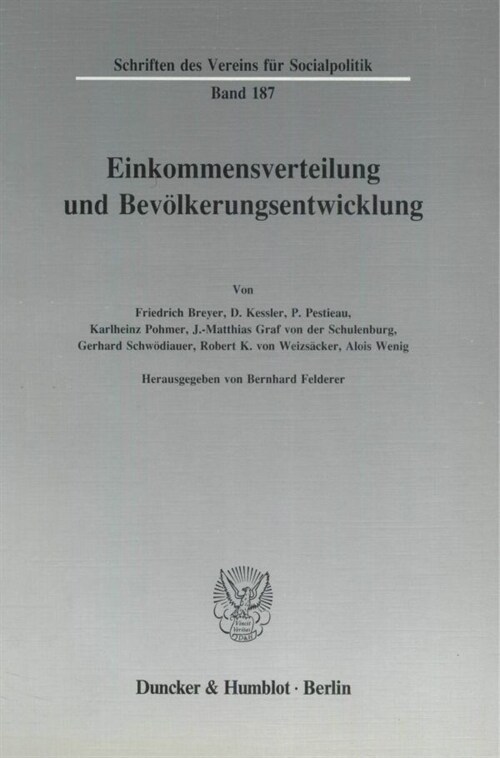 Einkommensverteilung Und Bevolkerungsentwicklung (Paperback)