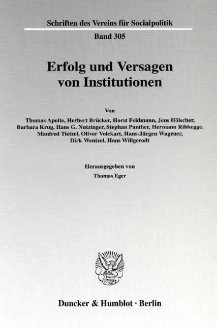 Erfolg und Versagen von Institutionen (Paperback)