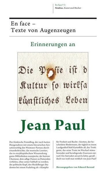 Erinnerungen an Jean Paul (Paperback)