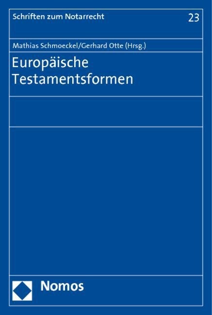 Europaische Testamentsformen (Paperback)