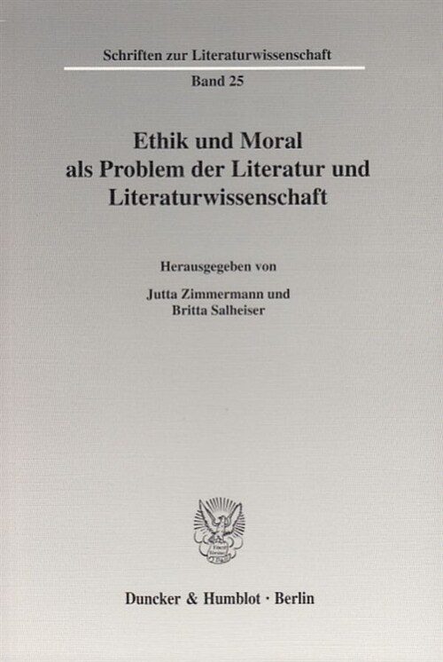 Ethik und Moral als Problem der Literatur und Literaturwissenschaft (Paperback)