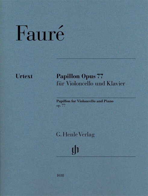 Papillon Opus 77, fur Violoncello und Klavier (Sheet Music)