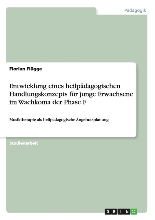 Entwicklung eines heilp?agogischen Handlungskonzepts f? junge Erwachsene im Wachkoma der Phase F: Musiktherapie als heilp?agogische Angebotsplanung (Paperback)