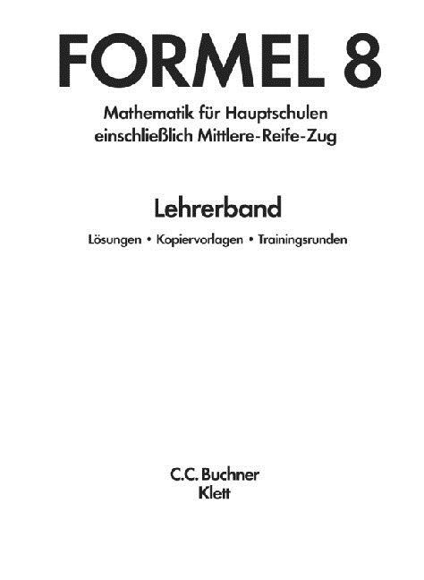 8. Schuljahr, Lehrerband (einschließlich Mittlere-Reife-Zug) (Paperback)