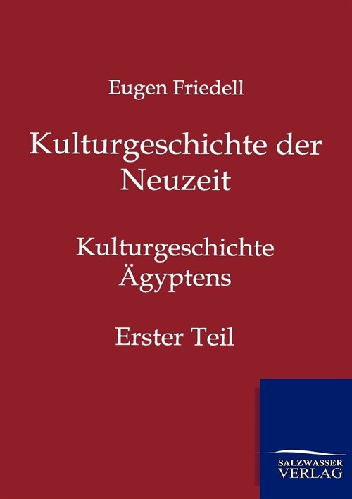 Kulturgeschichte Der Neuzeit (Paperback)