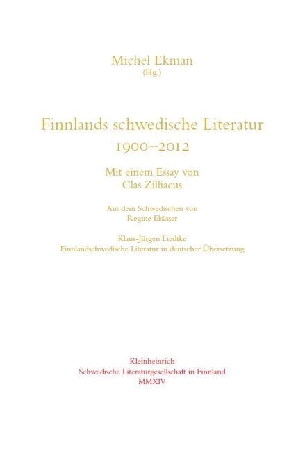 Finnlands schwedische Literatur 1900-2012 (Hardcover)