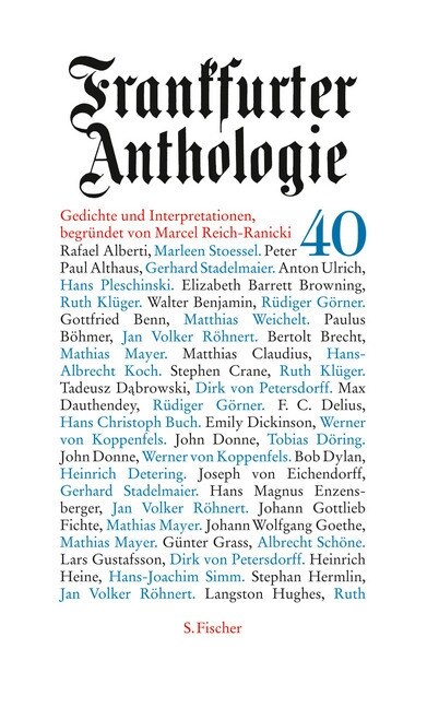 Frankfurter Anthologie. Bd.40 (Hardcover)
