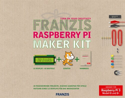 Franzis Raspberry Pi Maker Kit, LC-Display und 61 Bauteile +und Buch (General Merchandise)