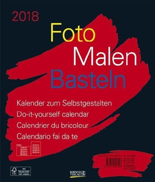 Foto-Malen-Basteln schwarz 2018 (Calendar)