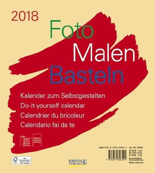 Foto-Malen-Basteln beige 2018 (Calendar)
