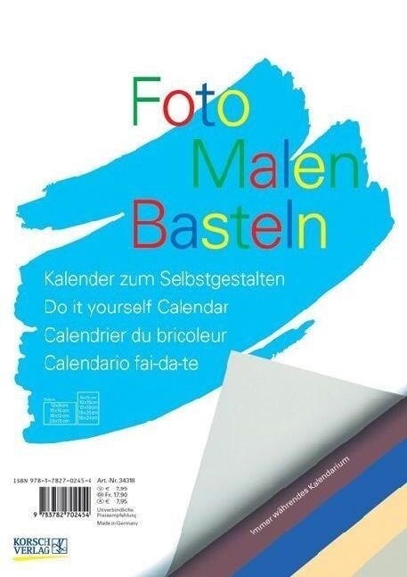 Foto, Malen, Basteln, bunter Karton (30 x 21 cm) (Calendar)
