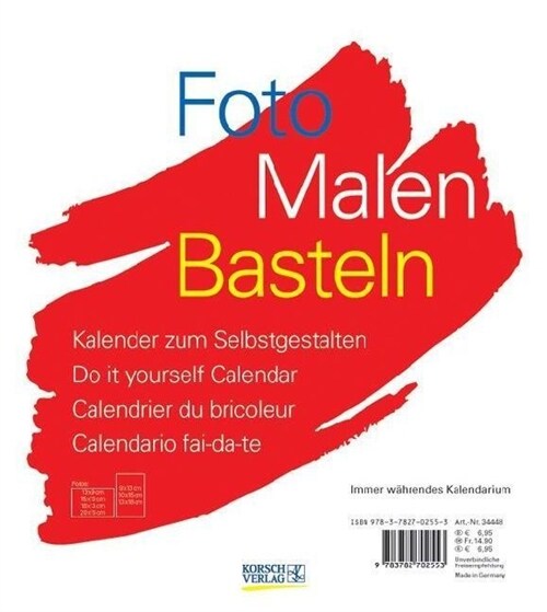 Foto, Malen, Basteln, weißer Karton (24 x 21,5 cm) (Calendar)