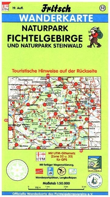 Fritsch Karte Naturpark Fichtelgebirge und Naturpark Steinwald (Sheet Map)