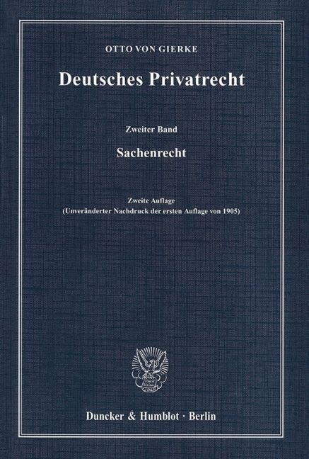 Deutsches Privatrecht: Zweiter Band: Sachenrecht (Paperback, 2, 2. Aufl. (Unver)