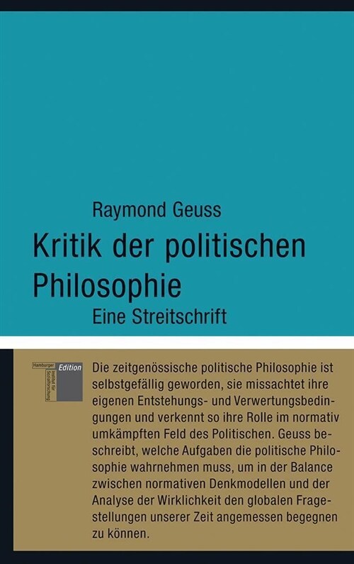 Kritik der politischen Philosophie (Hardcover)