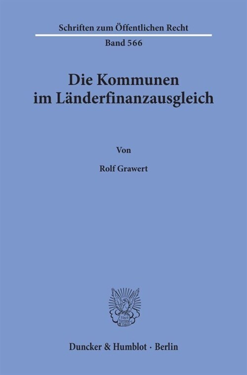 Die Kommunen Im Landerfinanzausgleich (Paperback)