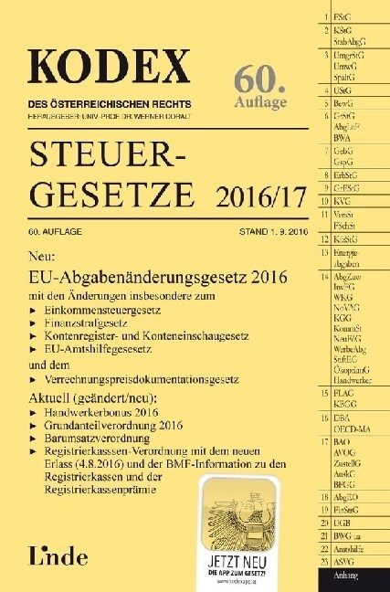 KODEX Steuergesetze 2016/17 (f. Osterreich) (Paperback)
