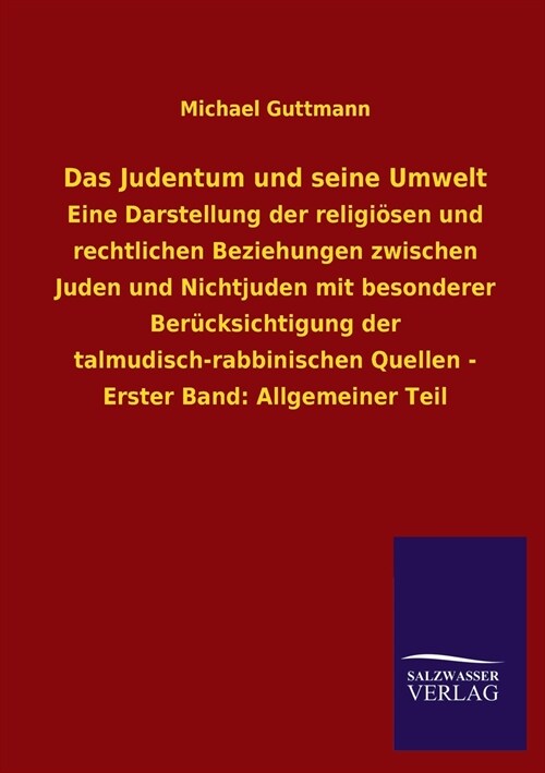 Das Judentum Und Seine Umwelt (Paperback)