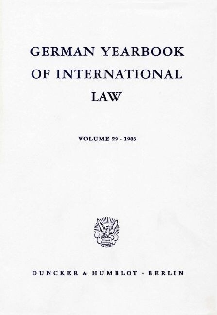 German Yearbook of International Law / Jahrbuch Fur Internationales Recht: Vol. 29 (1986) (Hardcover)