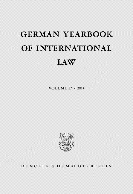 German Yearbook of International Law / Jahrbuch Fur Internationales Recht: Vol. 57 (214) (Hardcover)