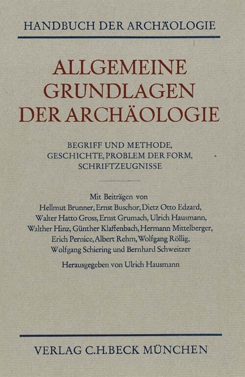 Allgemeine Grundlagen der Archaologie (Hardcover)