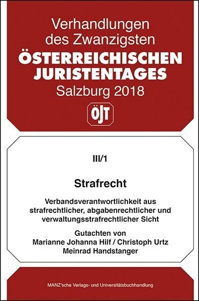 20. Osterreichischer Juristentag 2018 Strafrecht (Paperback)