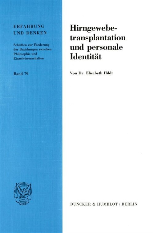 Hirngewebetransplantation Und Personale Identitat (Paperback)