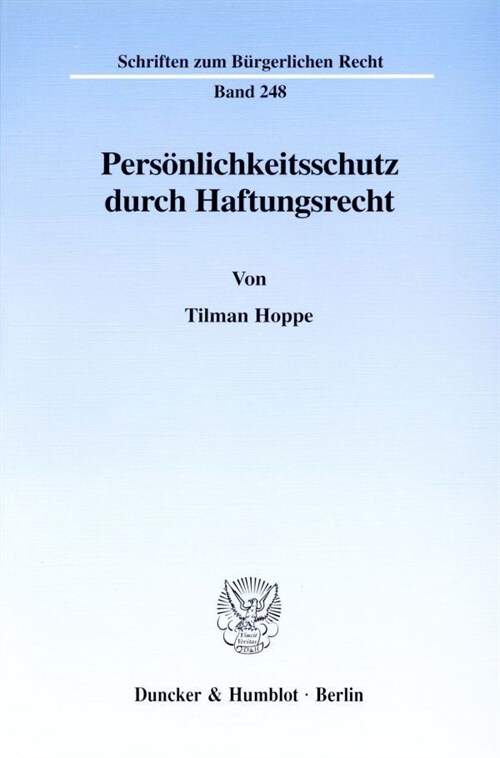 Personlichkeitsschutz Durch Haftungsrecht (Paperback)